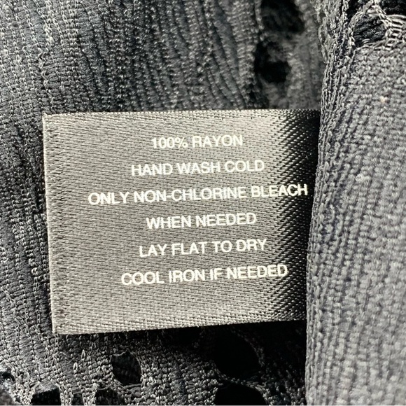 Black Lace Short Sleeve Blouse Stretch Small Goth Glam Modern Movement - Picture 8 of 8